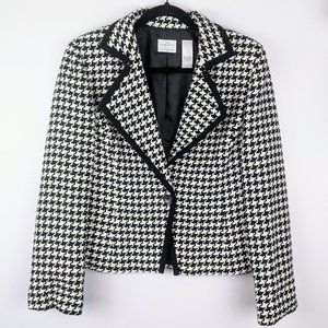 Liz Clairborne Houndstooth Blazer Coat Jacket